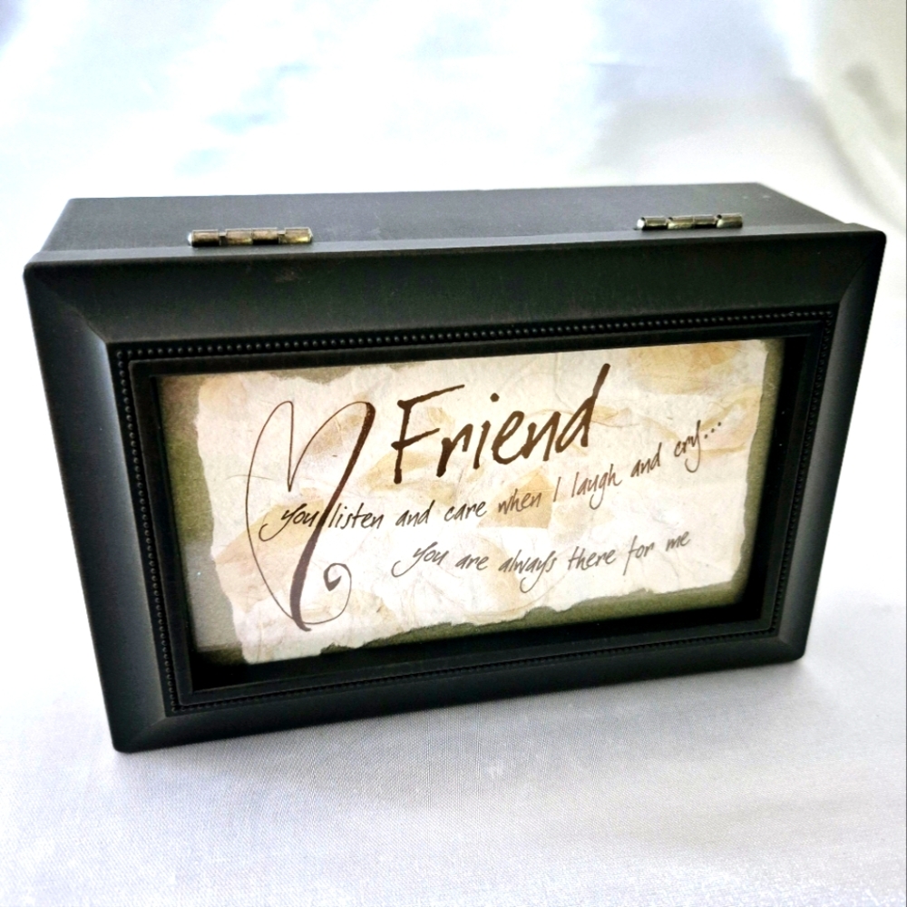 Dark Brown Friendship Keepsake Music Box